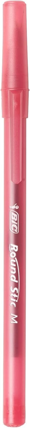 10-Count BIC Round Stic Xtra Life Red Ballpoint Pens, Medium Point (1.0mm)