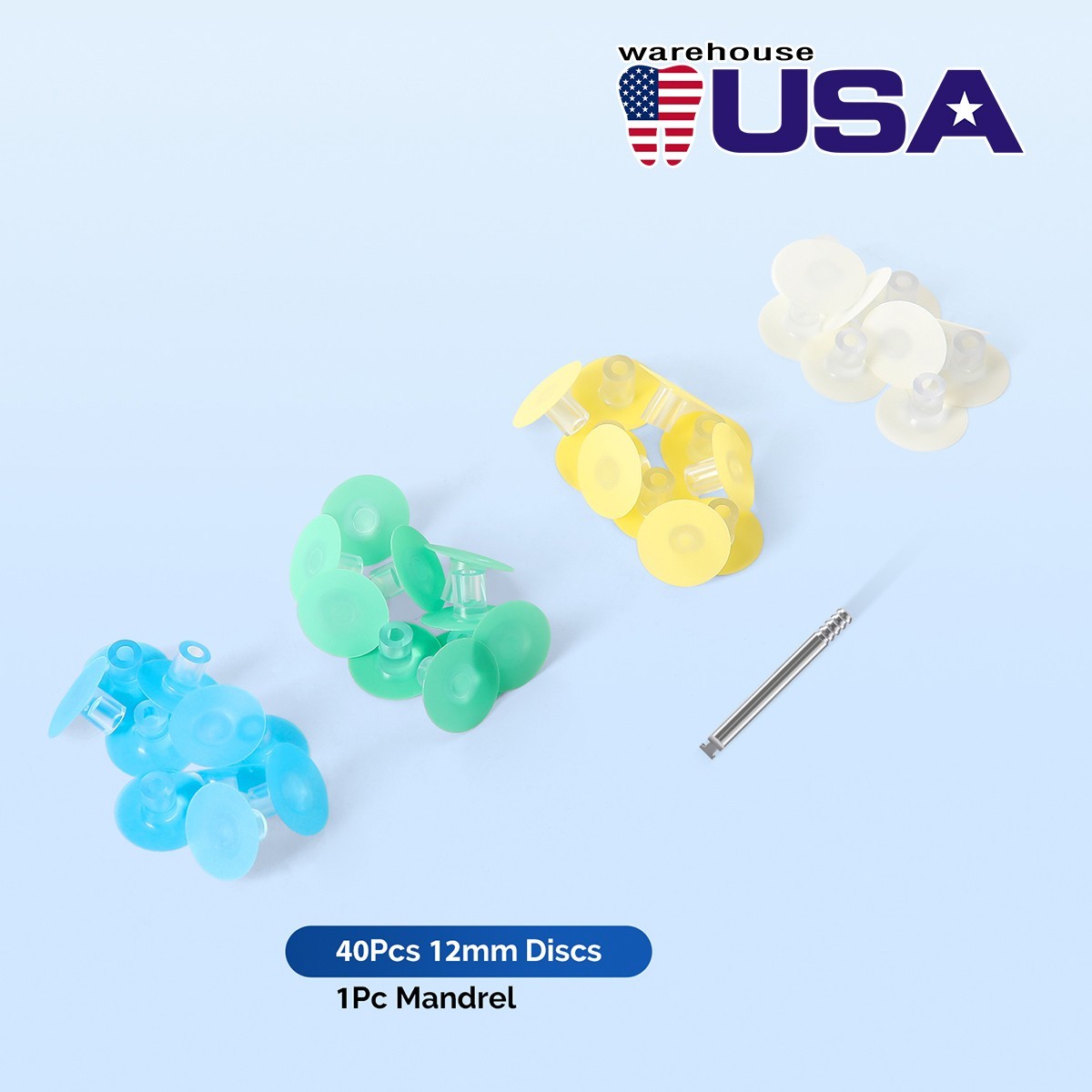Dental Composite Finishing Polishing Disc Stem kit Mandrel Drill 12mm Polisher