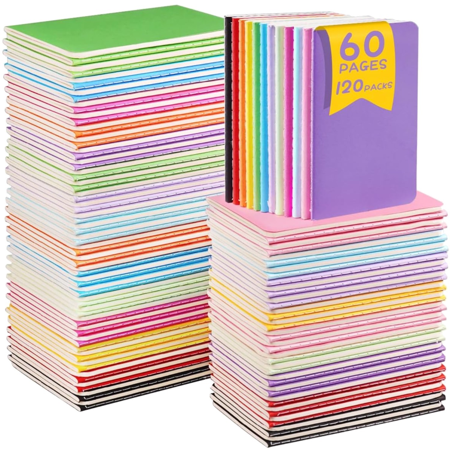 Colorful Mini Journal Notebooks 120 Pack