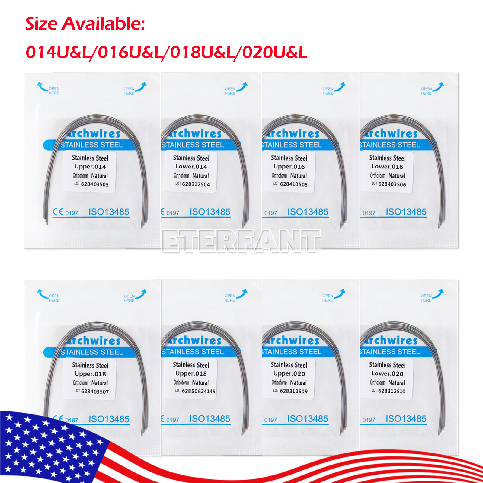 Dental Ortho Stainless Steel/NIti Super Elastic Arch Wires Round Ovoid Natural