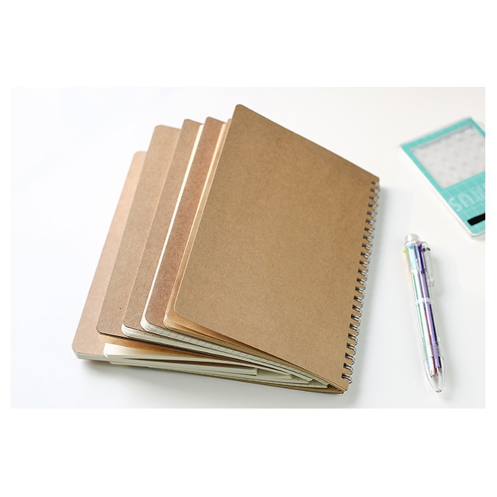 DSTELIN Soft Cover Spiral Notebook Journal, Coofficer Blank Sketch Book Brown
