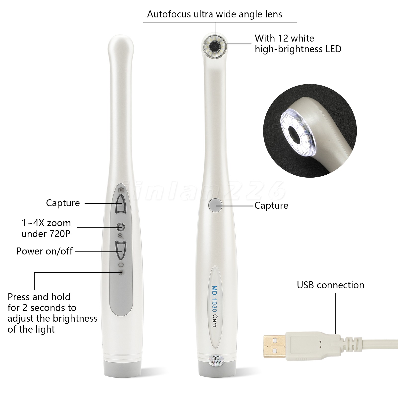 Dental HD Intraoral Camera USB Digital Imaging Work on Dexis/Eaglesoft