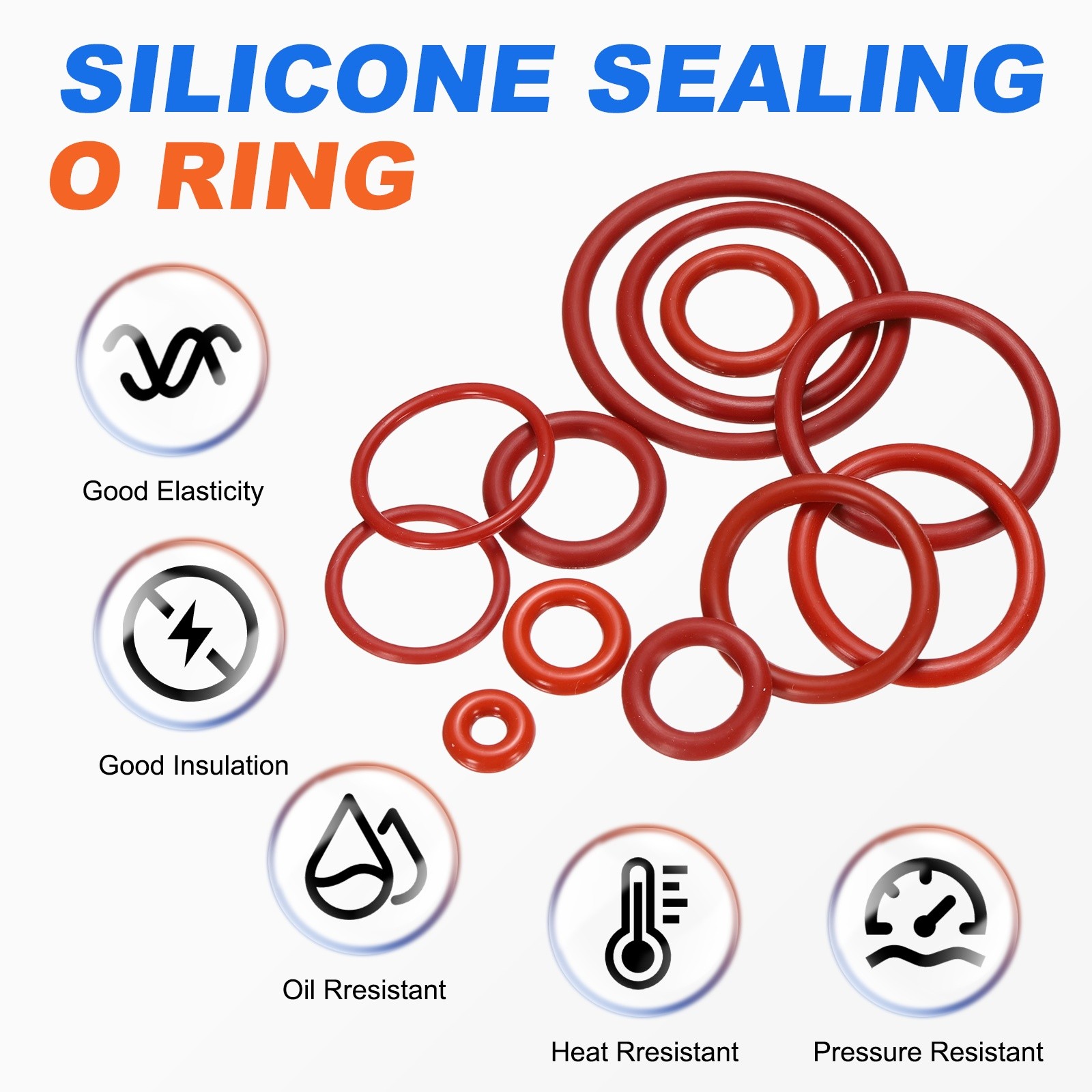 20pcs Silicone O-Ring 7x3x2mm Metric Sealing Gasket for Plumbing Red