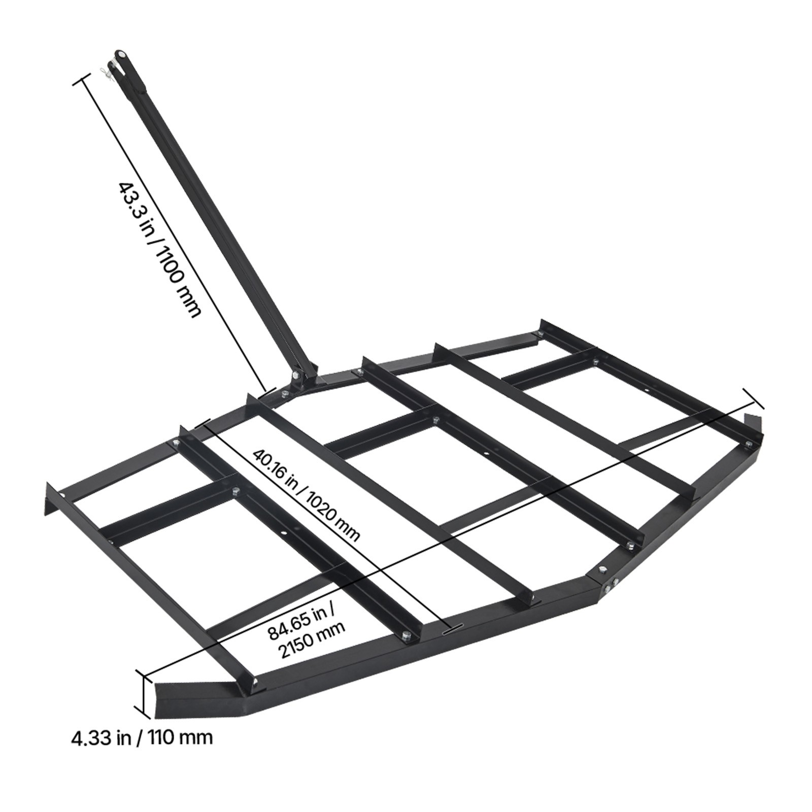 Drag Harrow 84″ Width Tow Behind Drag Harrow Steel Gravel Grader ATV UTV