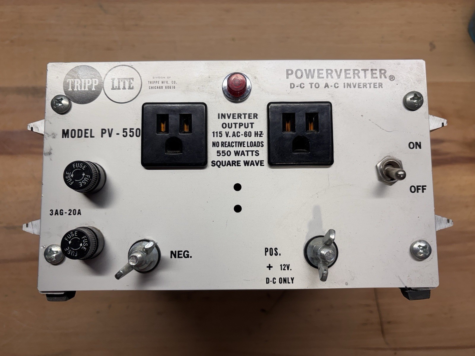 New open box TRIPP LITE PowerVerter PV-550 DC to AC power Inverter & Paperwork