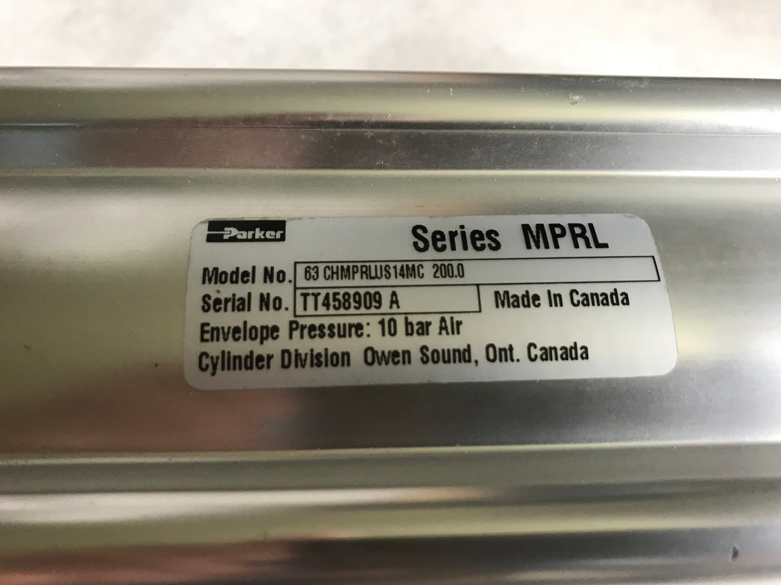 new PARKER 63 CHMPRLUS14MC 200.0 PNEUMATIC CYLINDER SERIES MPRL,63 CHMPRULS14MC