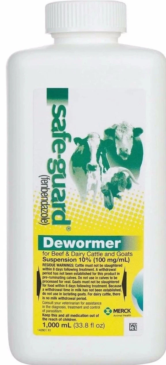 Safe-Guard Fenbendazole 10% Dewormer Cattle Sheep Goat 1L Merck EXP 01/27 New