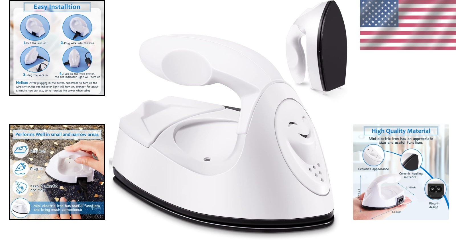 Elegant Mini Craft Iron 3.93 x 2.36 in – Fast Heating for Versatile DIY Projects