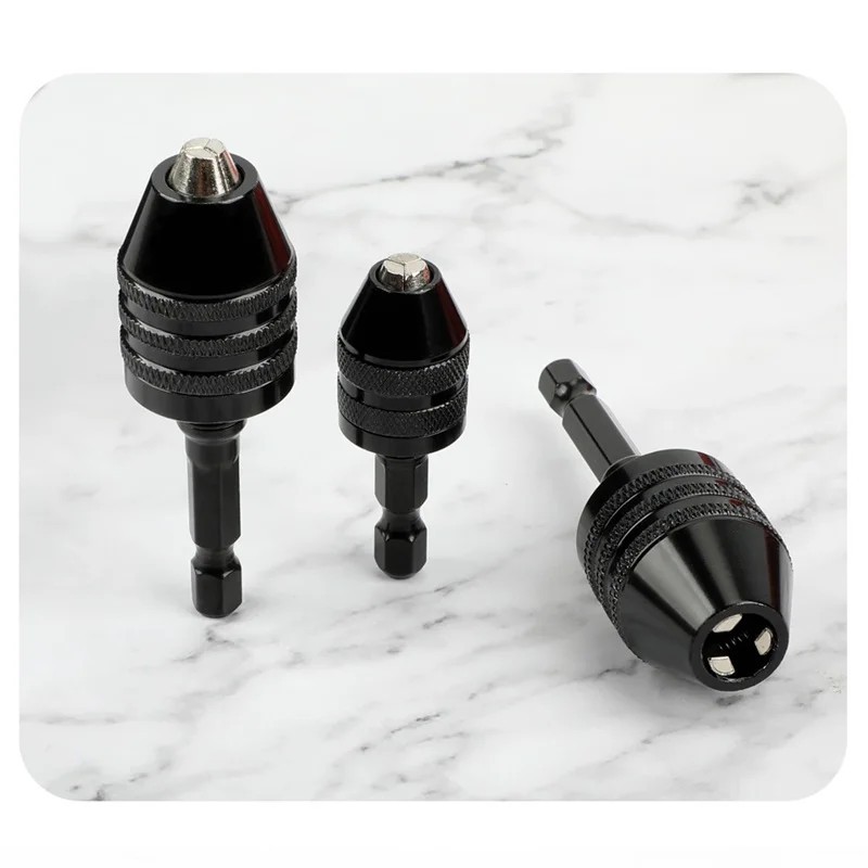 Keyless Drill Chuck 14 Hex Shank Adapter 0.3-3.6mm Quick Change Impact Driver