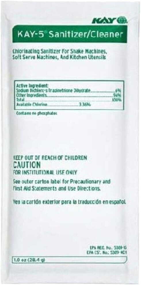 Kay 5 Sanitizer Cleaning Powder Lot of 25, 1 oz Packets
