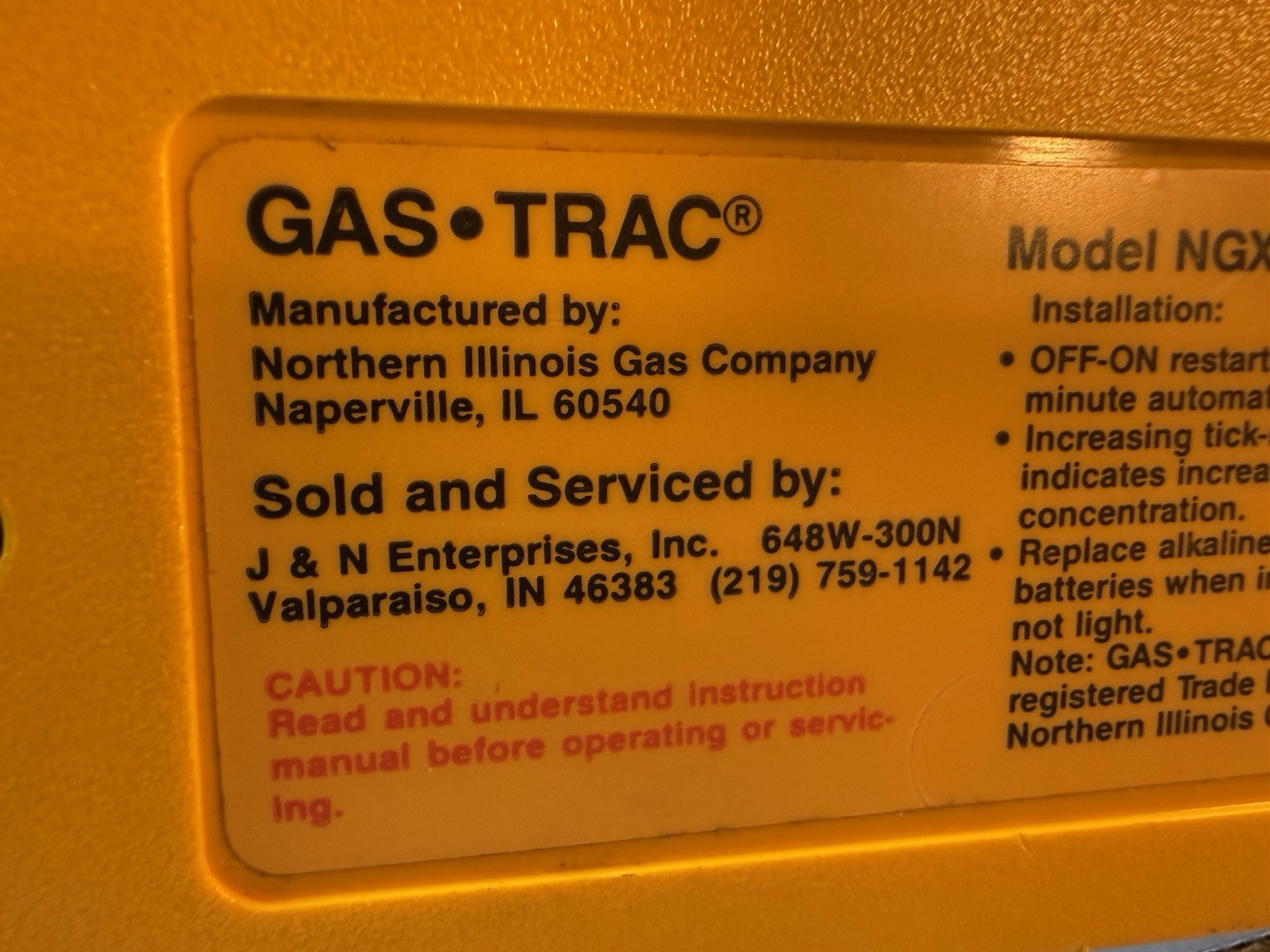 GAS TRAC NGX-6 COMBUSTIBLE GAS DETECTOR