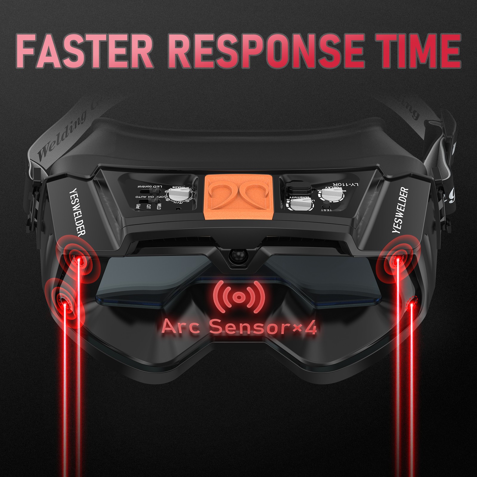Auto Darkening Welding Goggles with LED Light & Type-C Charging, 4 Arc Sensors