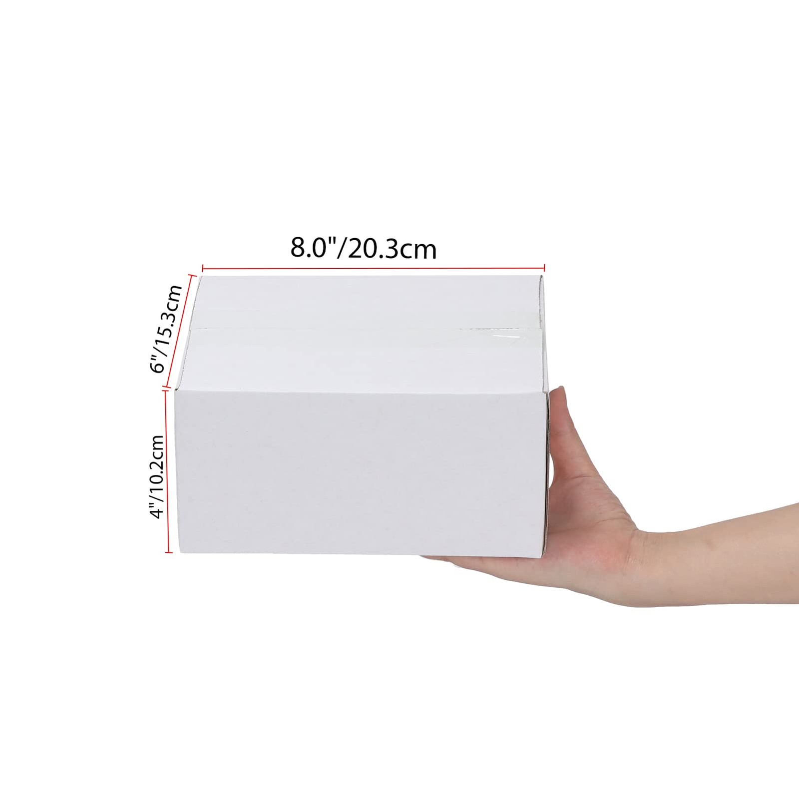 8x6x4 Shipping Boxes Set of 40, White Corrugated Cardboard Box for Mailing Pa…