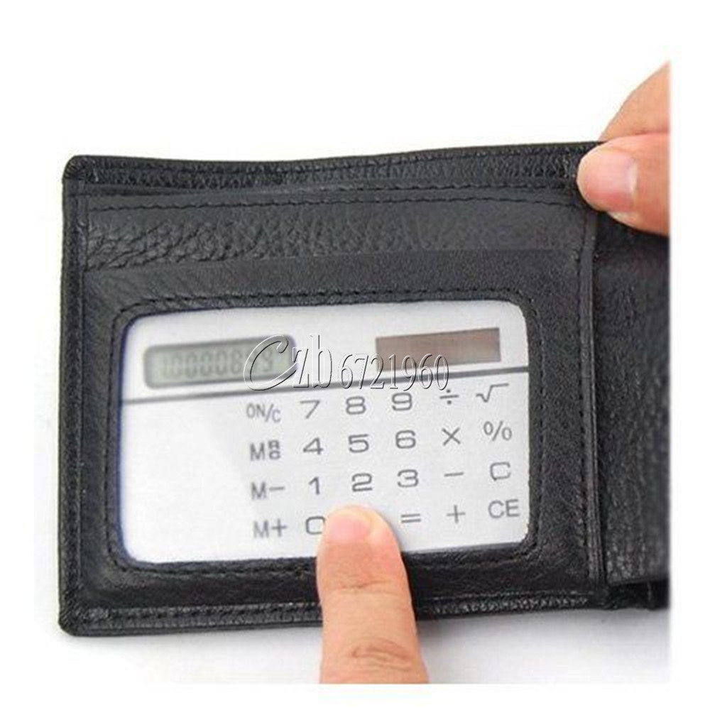 8 Digits Ultra Mini Slim Credit Card Size Solar Power Calculator Small Pocket