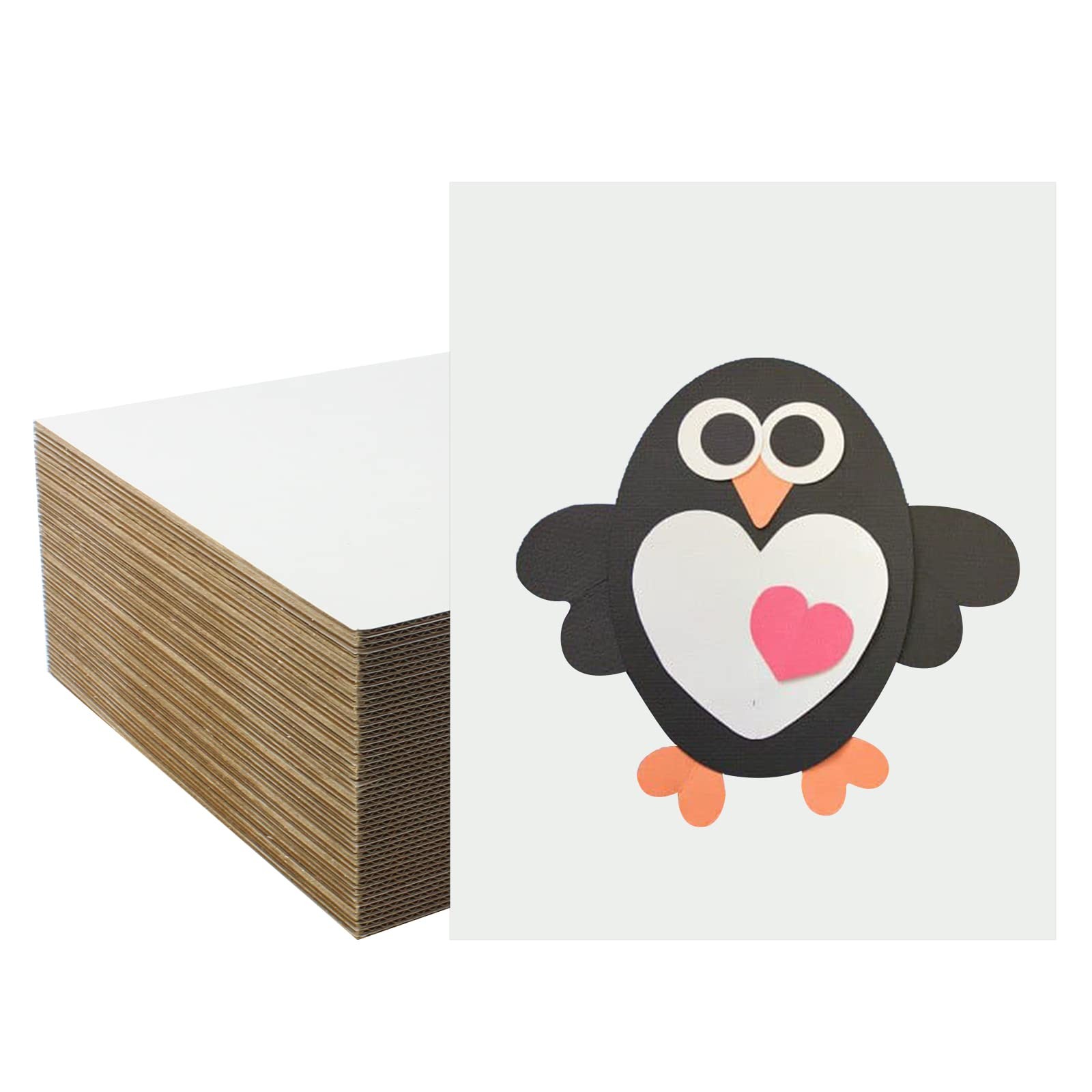 White Corrugated Cardboard Sheets, 8X10 Inch, 50 Pack