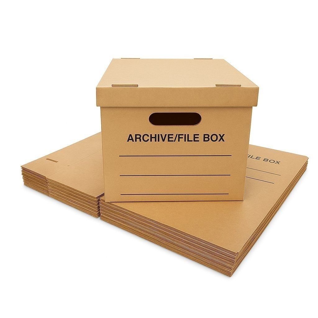 50 – Pack 15x12x10 Small Standard File Storage Moving Box with Lid Letter…