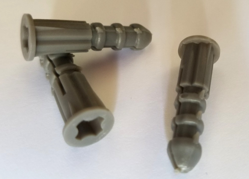 Ribbed Barbed Plastic Anchors #10-12 x 1-1/4″ Gray , With or Without Screws