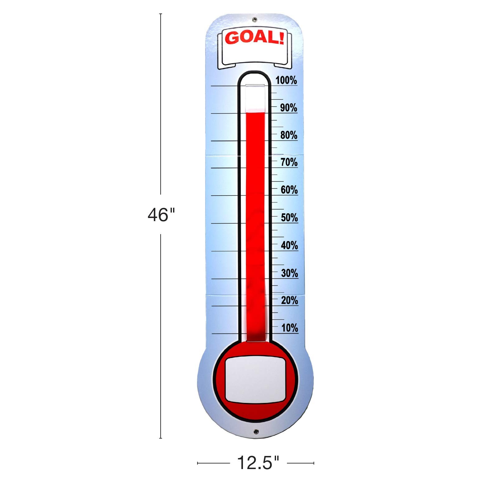 Global Printed Products Fundraising Thermometer Chart Goal Multicoloured
