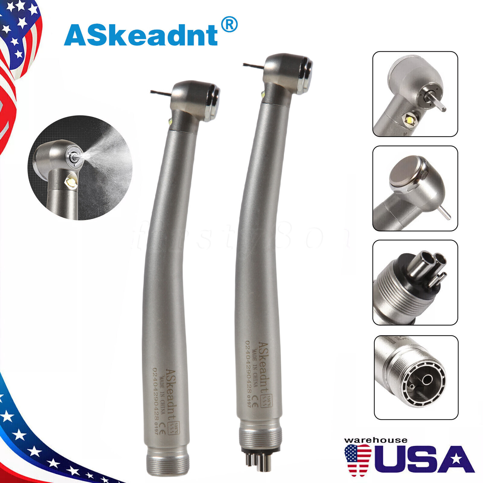 Estilo NSK Dental Pieza mano LED de alta velocidad Pana MAX EK LED 2/ 4Hole USA