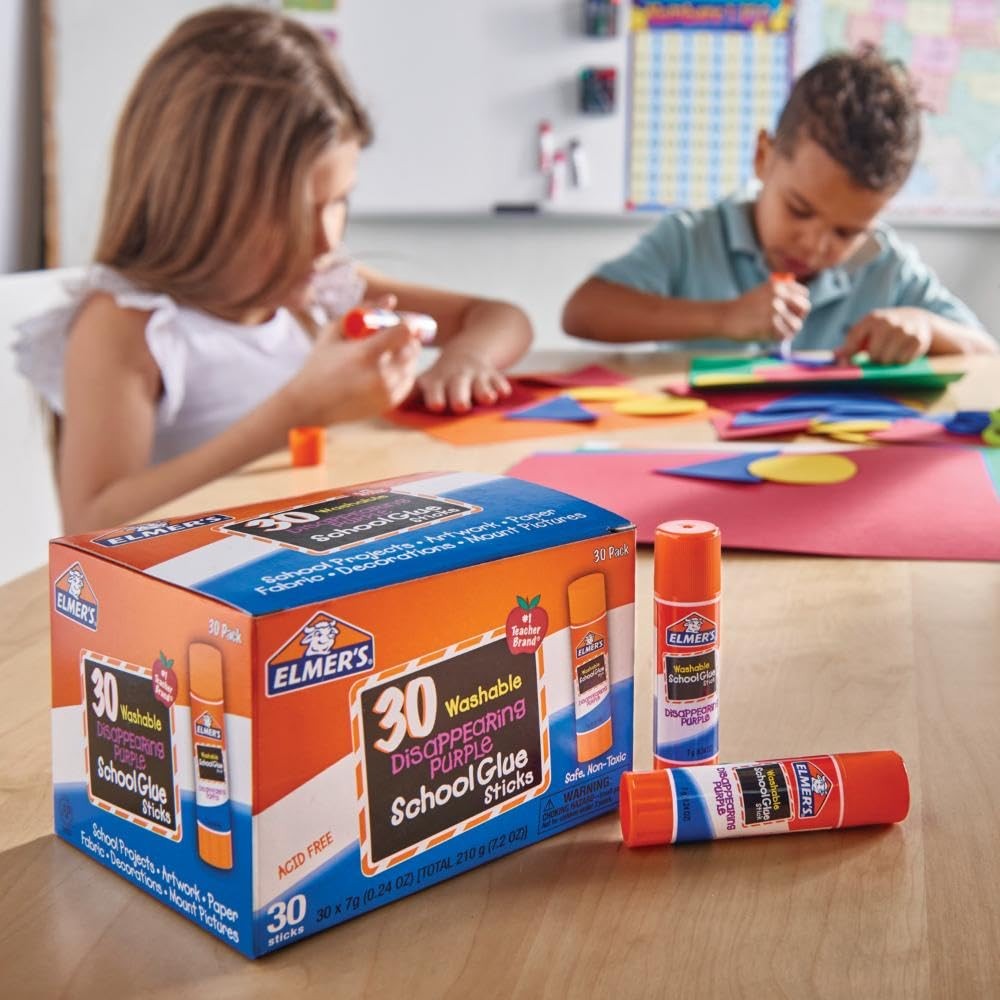 Elmer’S Elmers Disappearing Purple School Glue Sticks Washable 7 Grams 30 Count
