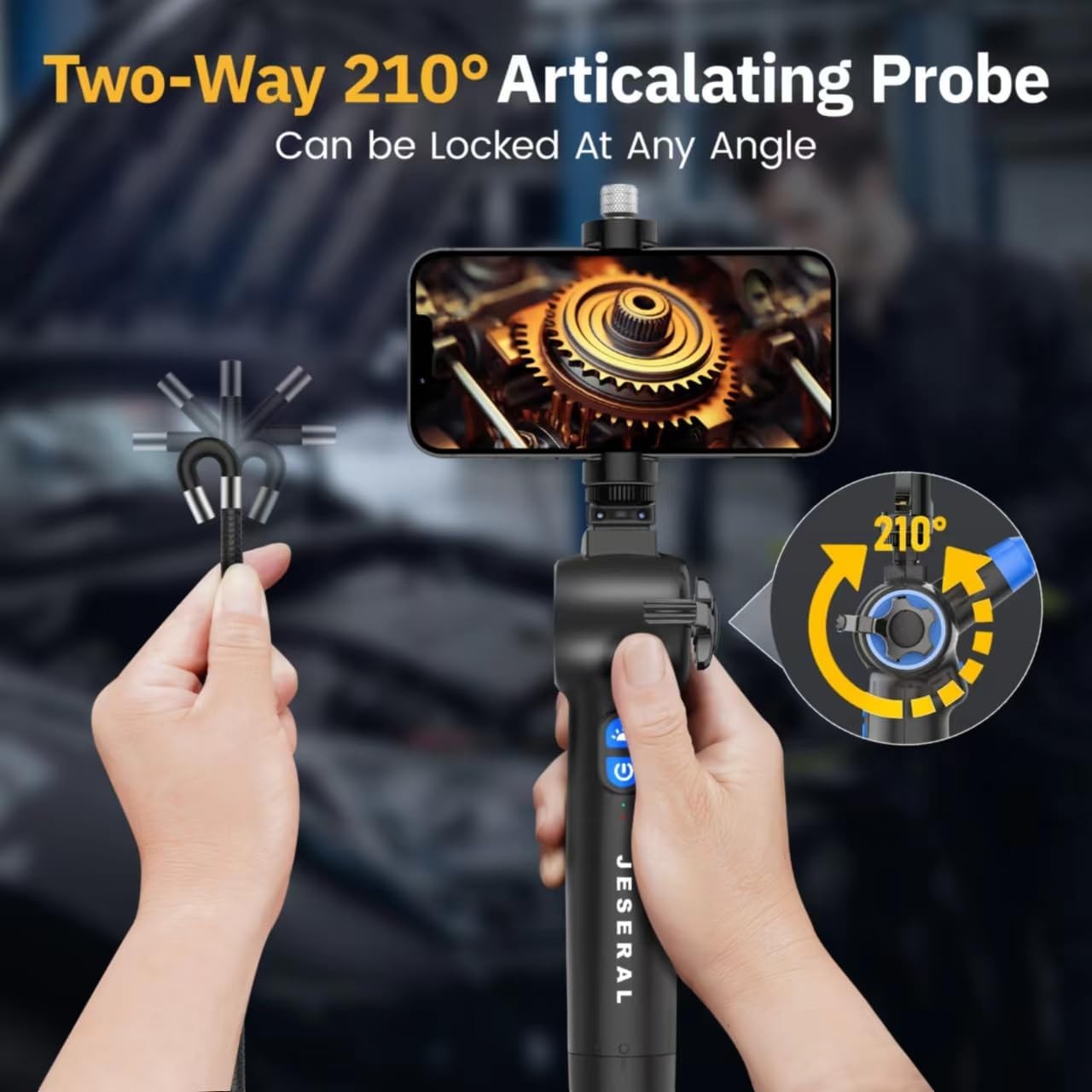 3.3FT Articulating Borescope 8.5mm Lens HD1080P Inspection Camera with Light
