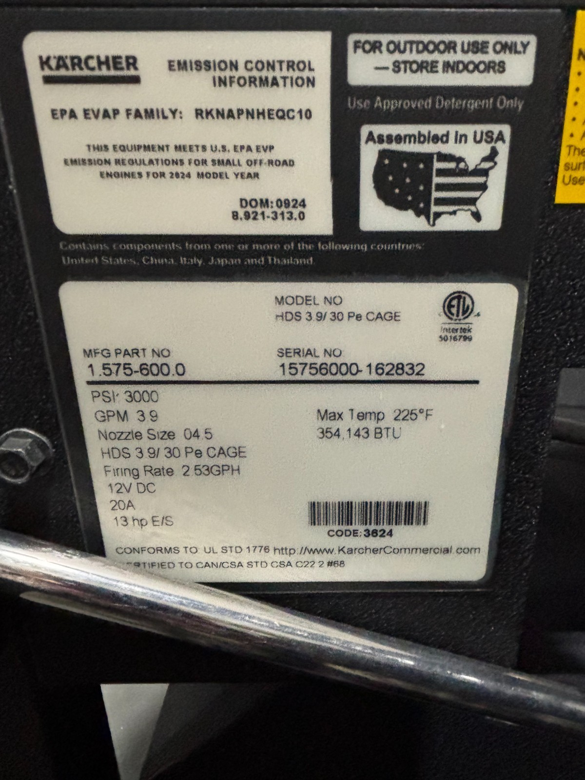 Karcher Jalapao Series Pressure Washer – HDS 3.9/30 Pe Cage #1.575-600.0(B)