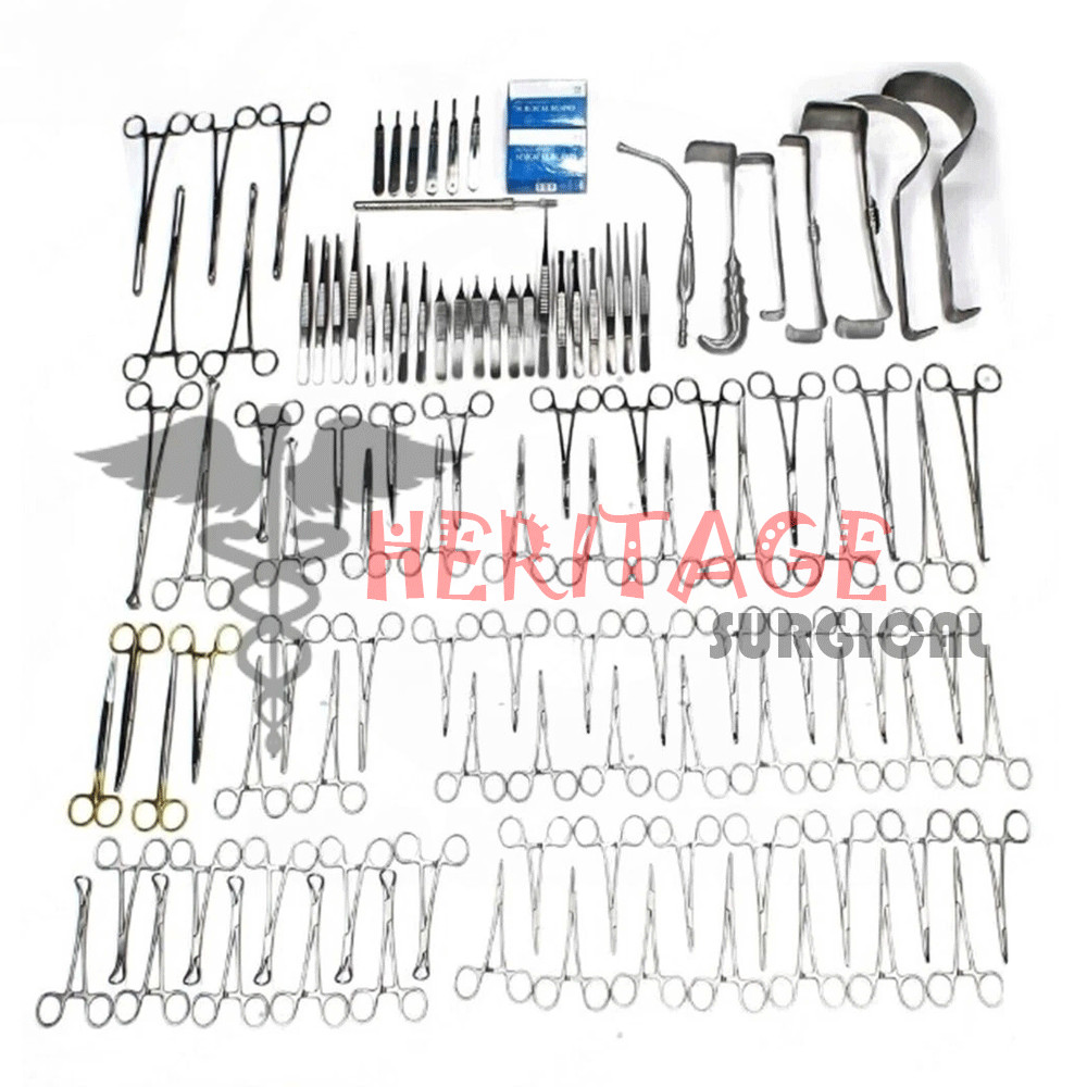 New 108-Pcs Set Laparotomy Instruments MedicalSurgical Abdominal Surgery Kit