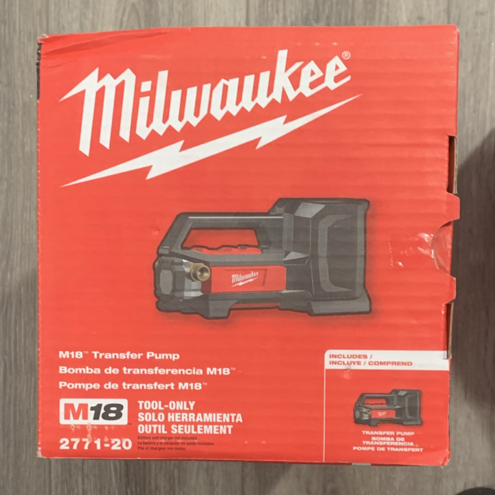 Milwaukee 2771-20 M18 Water Transfer Pump, 0.5hp, 3/4″ Inlet/Outlet, 480 GPH