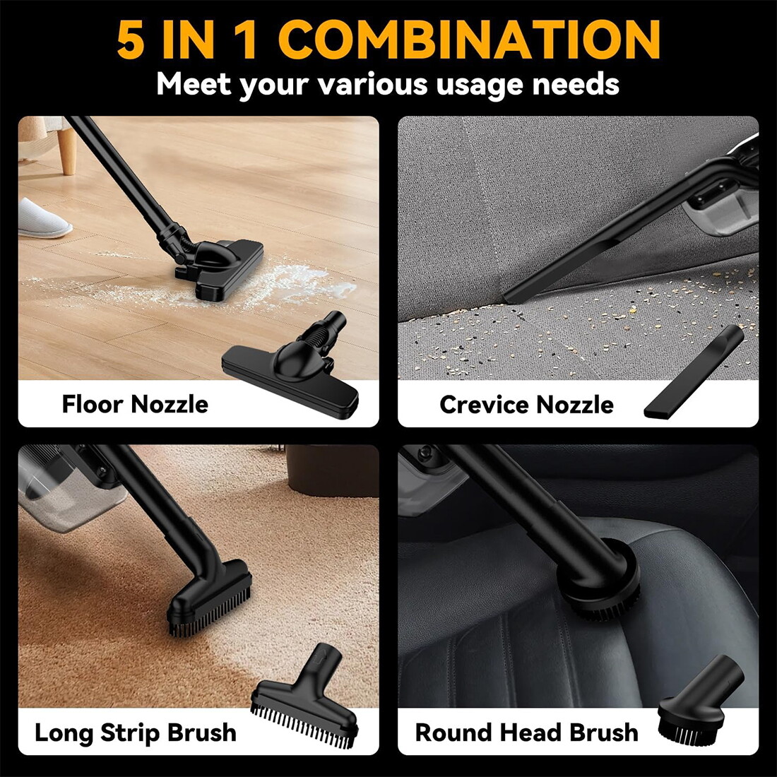 Cordless Vacuum for DeWalt 20V Battery,5 in 1 Handheld Electric Vacuum Cleaner