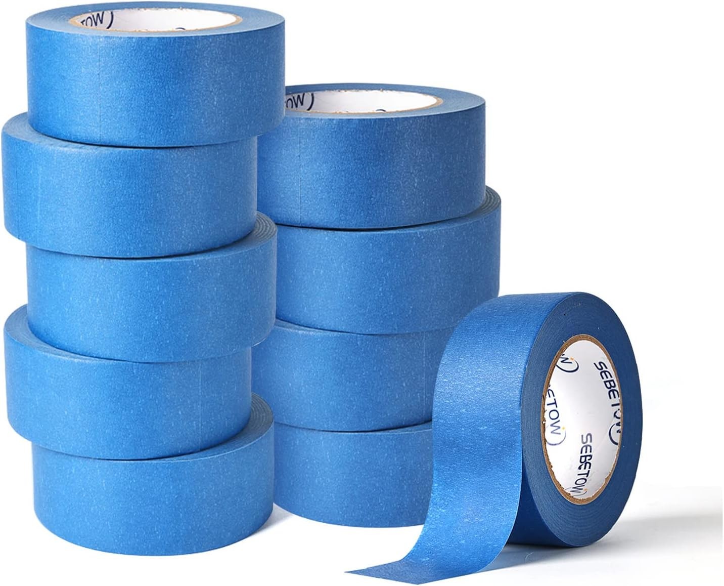 10 Pieces Painter’s Tape 2inch Masking Tape 55Yard Multi Surface Wall Paint Blue