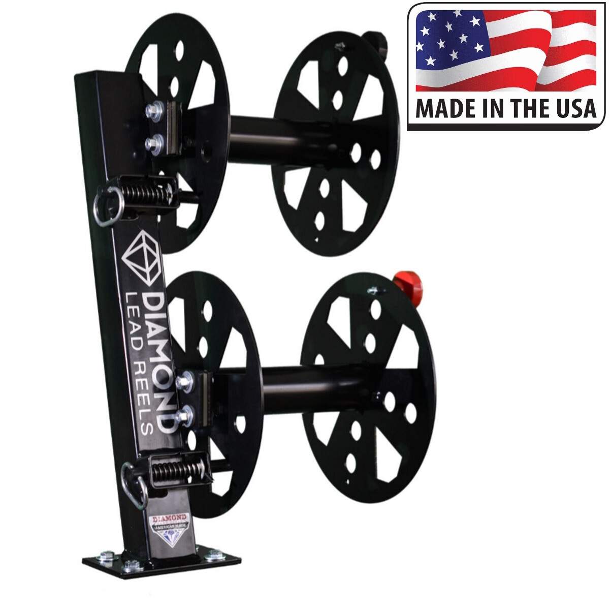 Diamond Welding Lead Reel 10″ Black Heavy Duty Fixed Base – Made in USA
