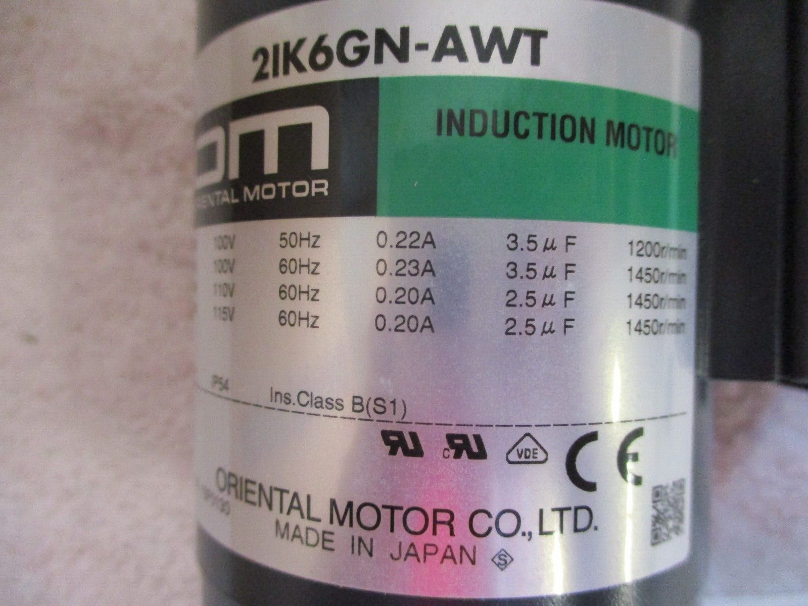 NIB Oriental Motor Induction Motor 2IK6GN-AWTU