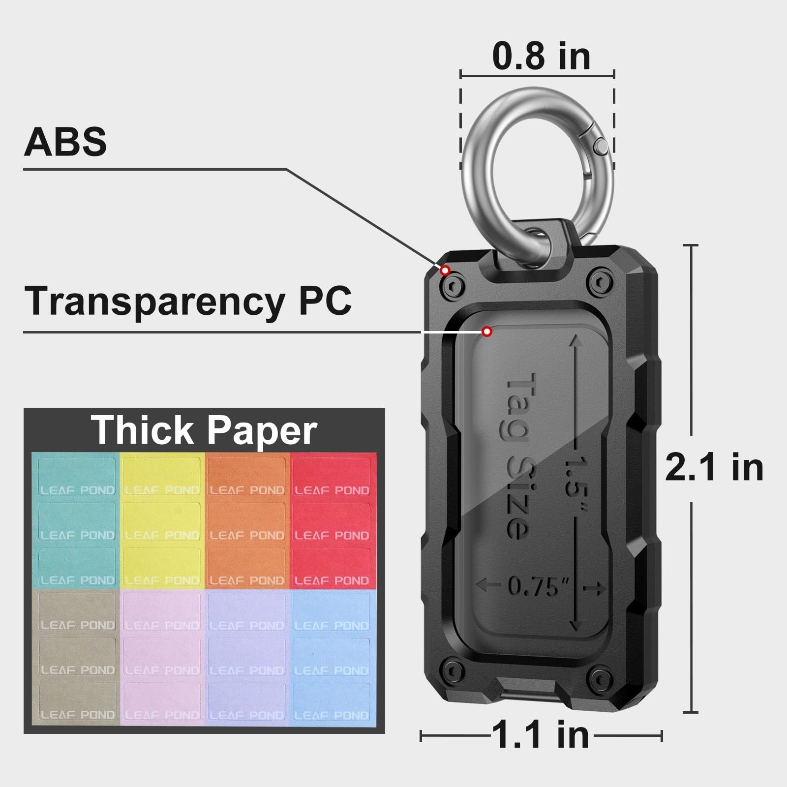 16 Pack Solid Plastic Key Tags with Keychain Rings, Color ID Name Label in