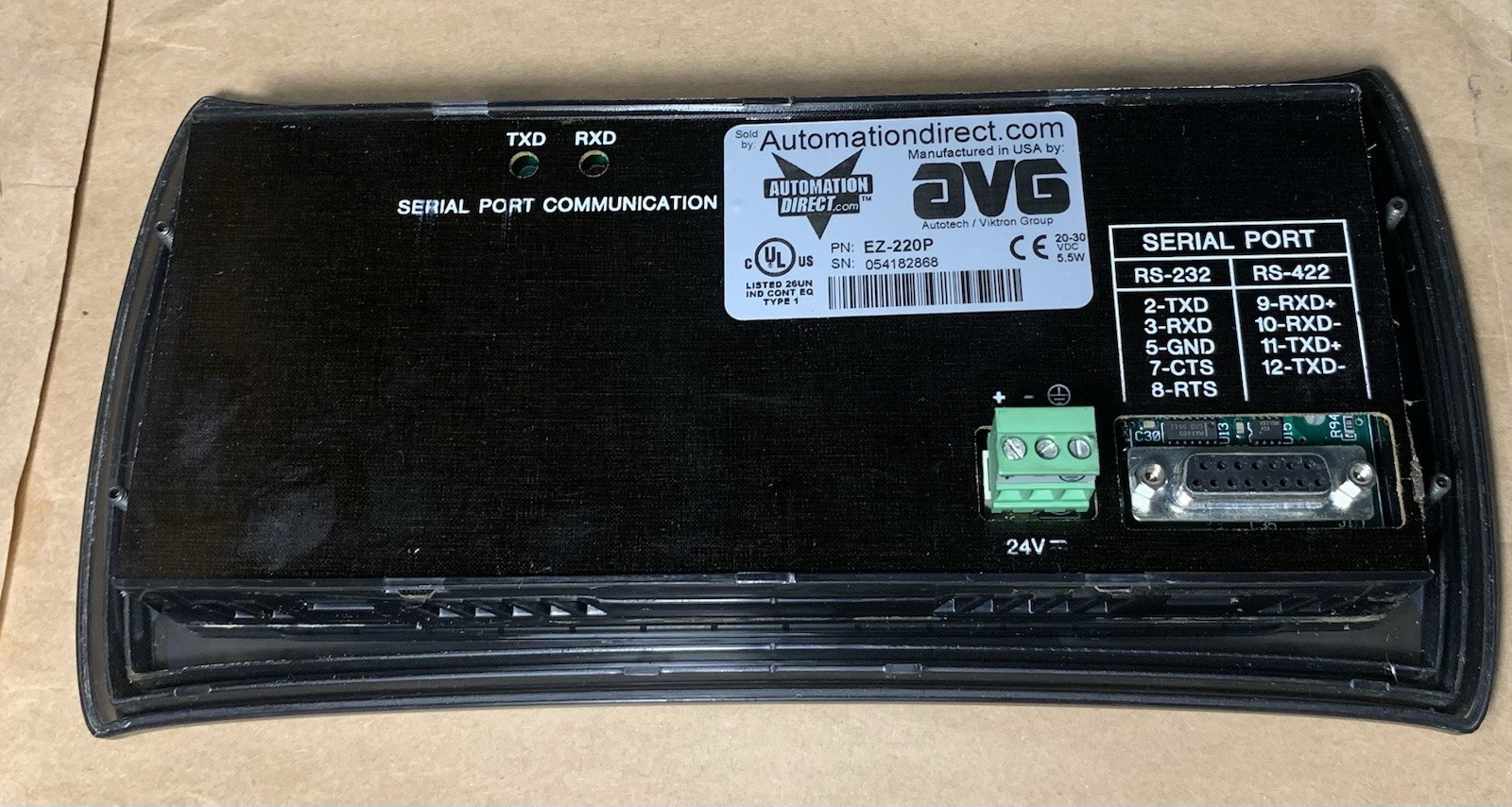 Automationdirect AVG EZ-220P Operator Interface Panel