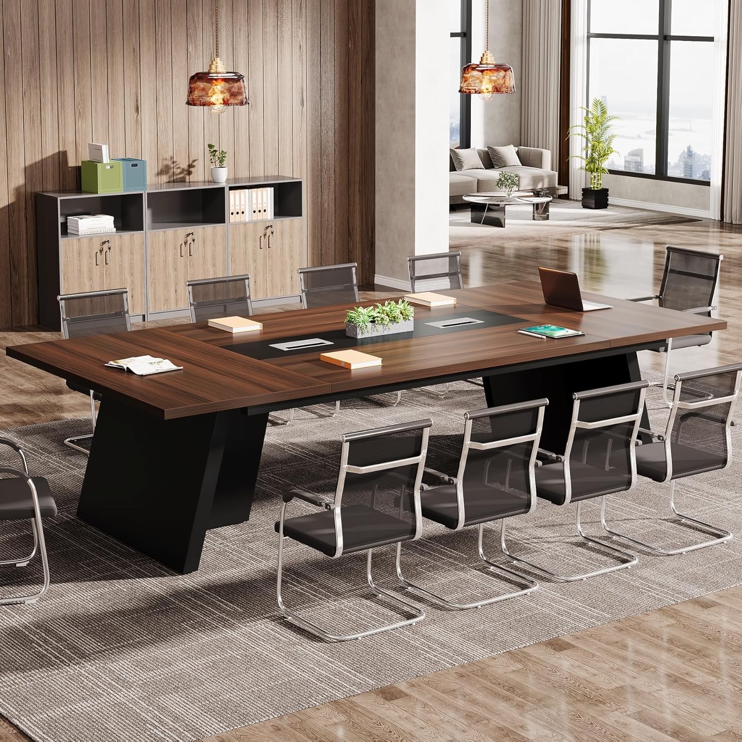 8ft Conference Table for 8-10, Large Meeting Table for Office Conference Room