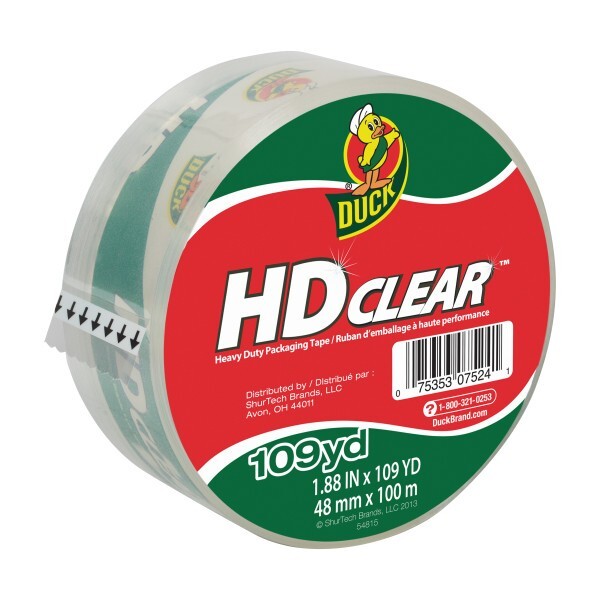 Duck HD Clear Packaging Tape – 1.88″ X 109.3 yds., Heavy Duty #241420