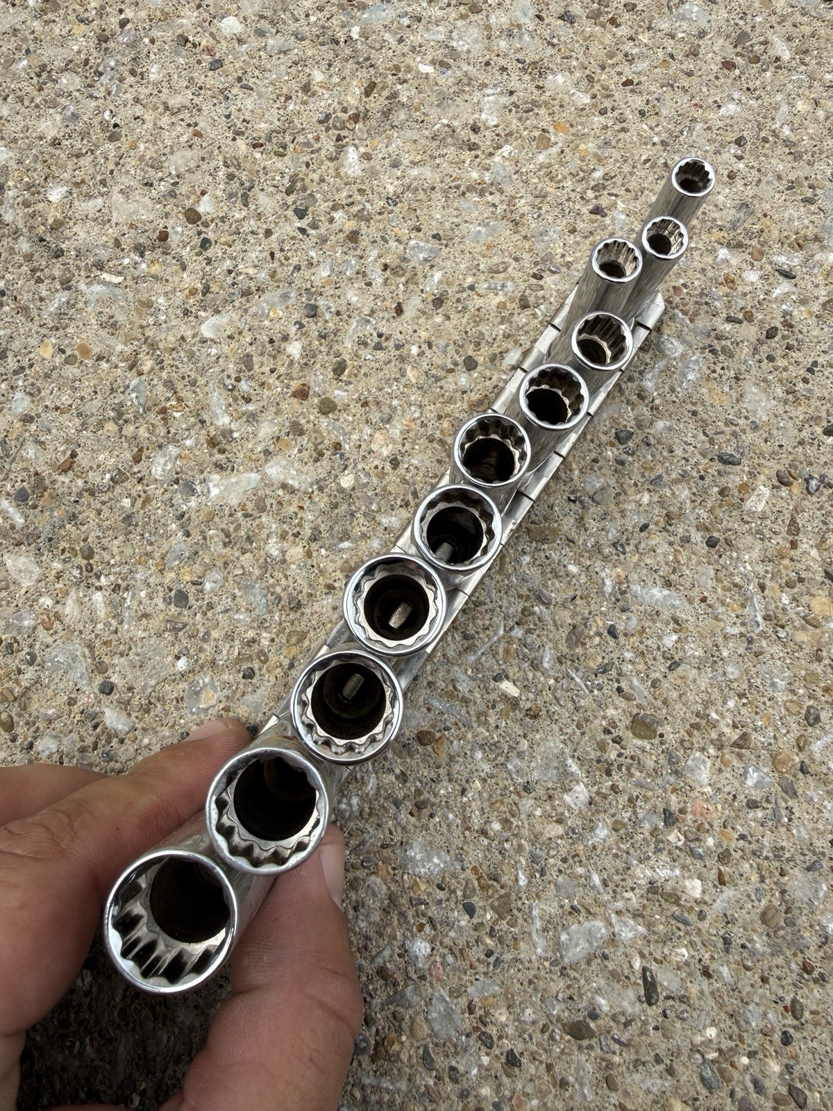 SK Tools Socket Set 1/4″ Drive 12 Point, Deep, Metric 11 Pieces 5-14mm -Clean