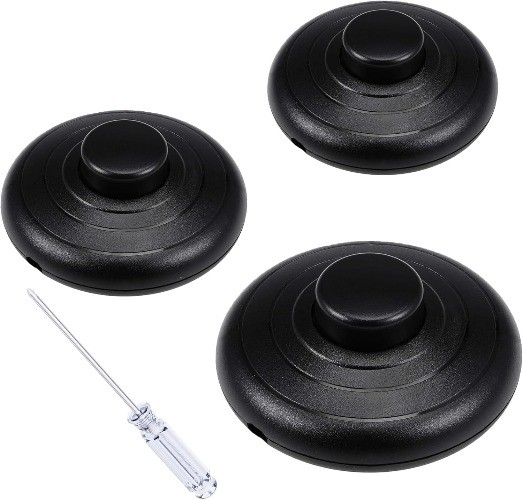 Foot Pedal Switch Lamp Switch 3Pcs Black Cordless Wireless Inline Color: Black