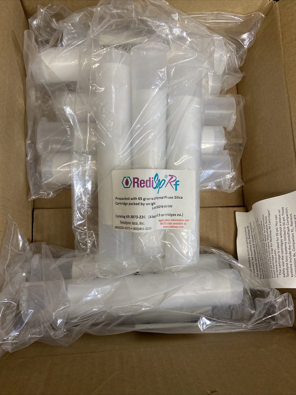Teledyne RediSep Silica Gel Flash Column 65 g Total of 12 Columns
