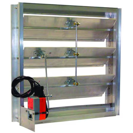 Dayton 5Nkk1 Flanged Frame Motorized Damper, 100-240V