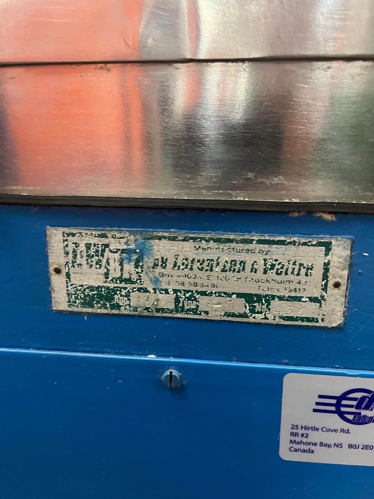 AB Lorentzen & Wettre L&W App 134 Type 3-1 Laboratory Pulp Disintegrator