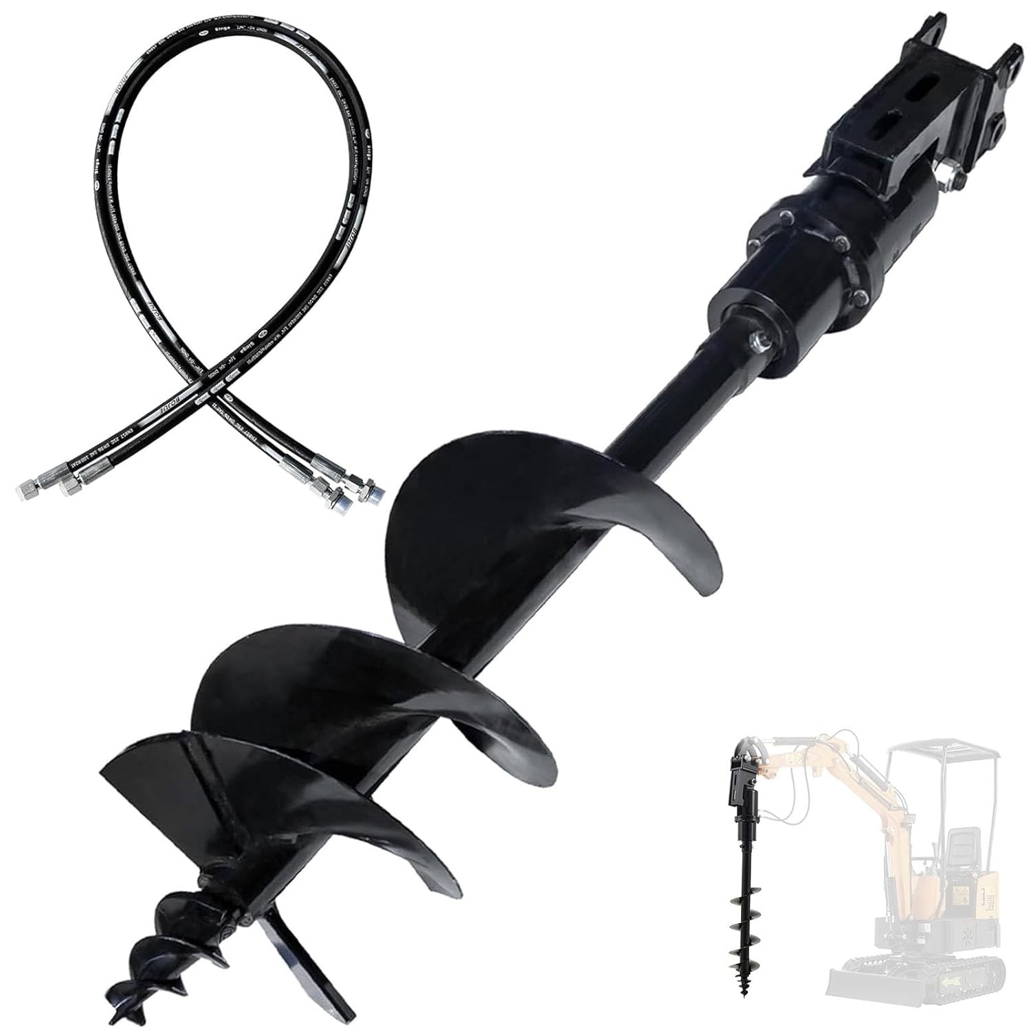 300mm Diameter Auger Drill Fits 0.8-2 Ton Mini Excavator Small Digger Attachment