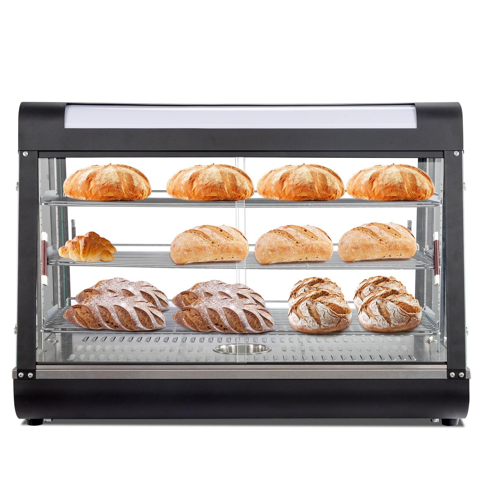 ROVSUN 3 Tier 35″ Commercial Heat Food Pizza Warmer Display Show Case Heavy Duty