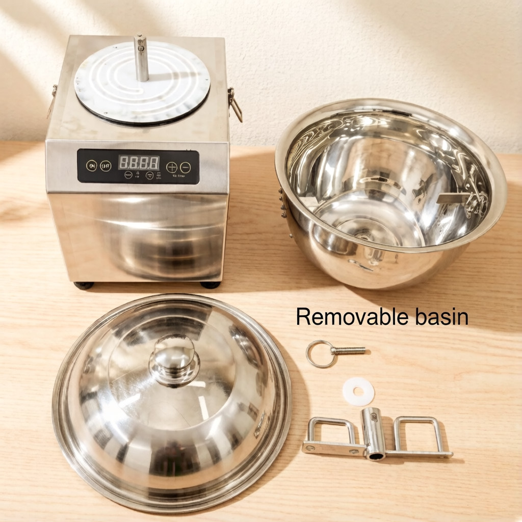 8KG Commercial Dough Mixer Stainless Steel Detachable Basin w/ Heating Function
