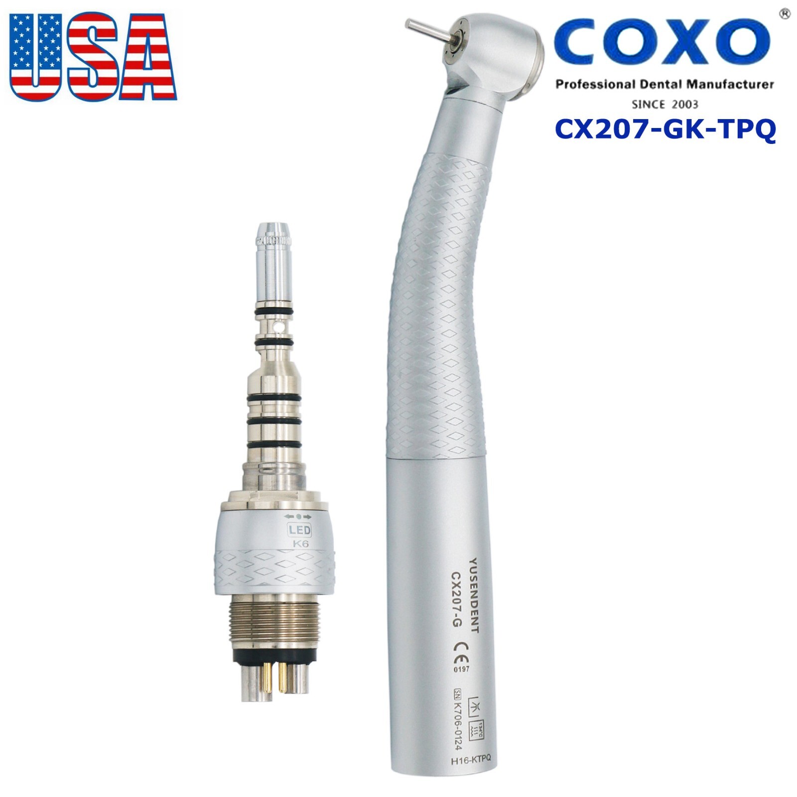 US COXO Dental Fiber Optic Handpiece High Speed Turbine For Kavo NSK Coupler