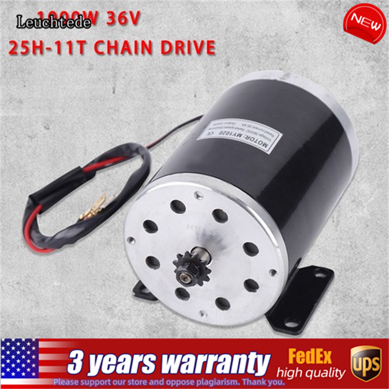 36V 1000W Brush Motor for Electric Scooter Quad Razor E-Bike Go-Kart MY1020