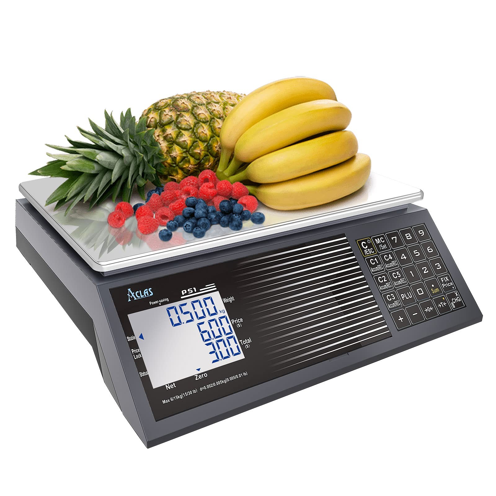 ACLAS Digital Price Computing Scale NTEP Certified Legal for Trade 30lbs 0