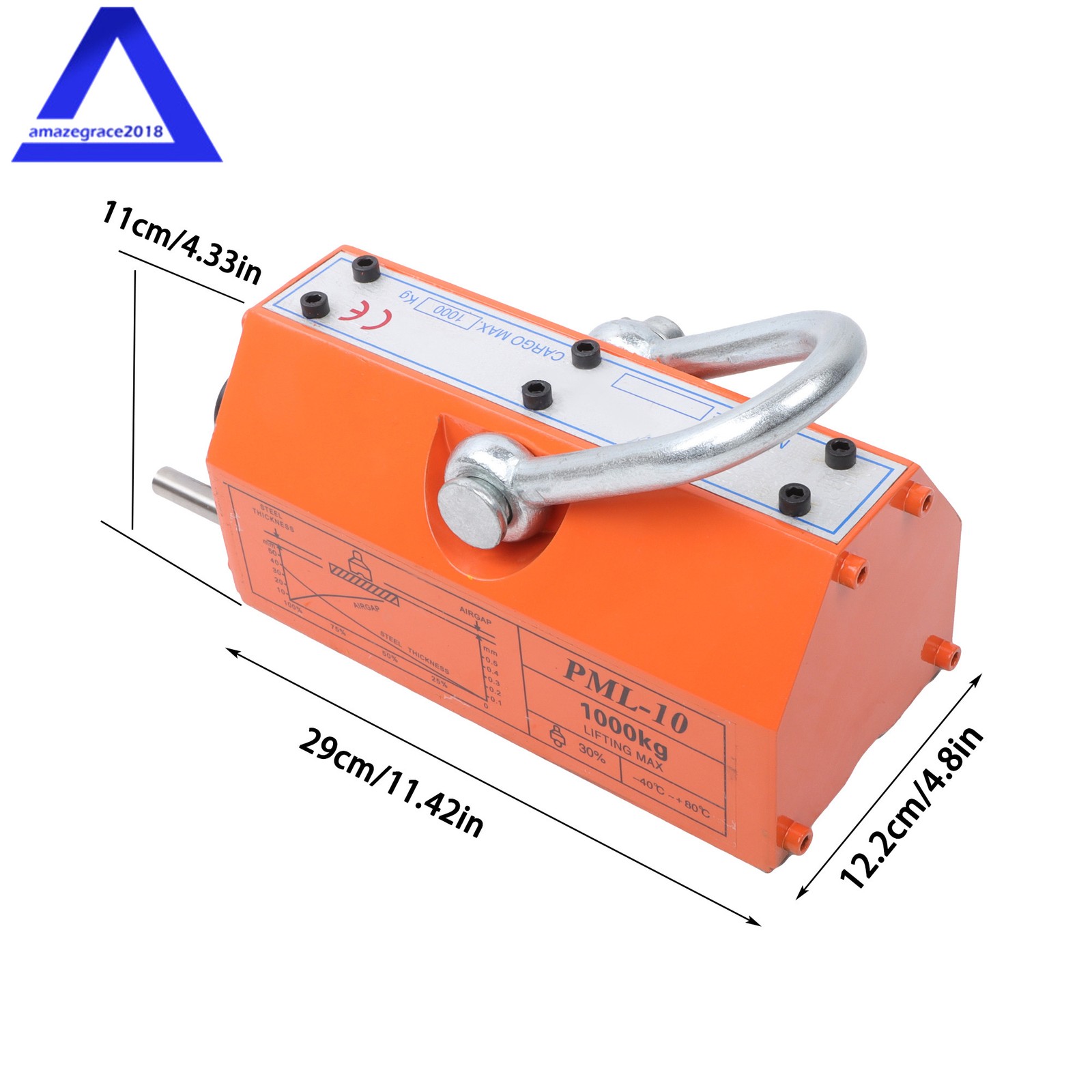 Magnetic Lifter Lifting Magnet 2200lbs/1000kg 2 Safety Factor Neodymium Hoist