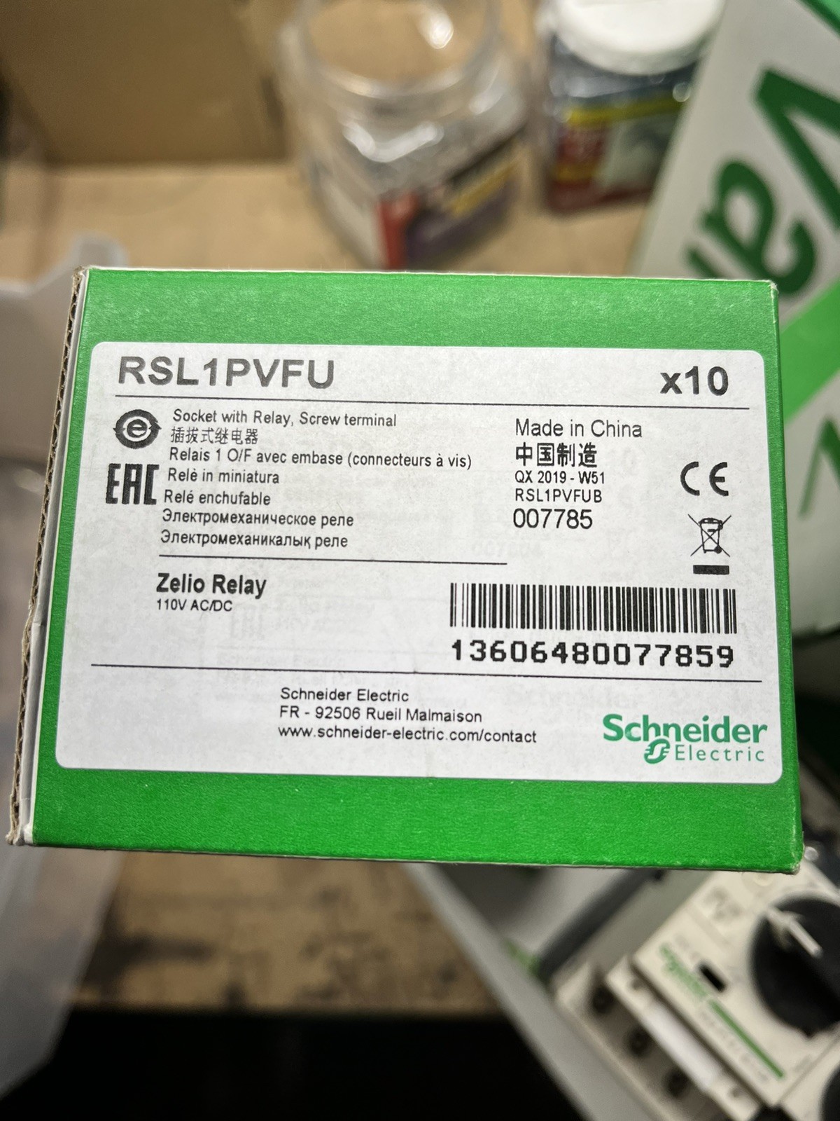 10PCS/1Box New Schneider RSL1PVFU Miniature Relay