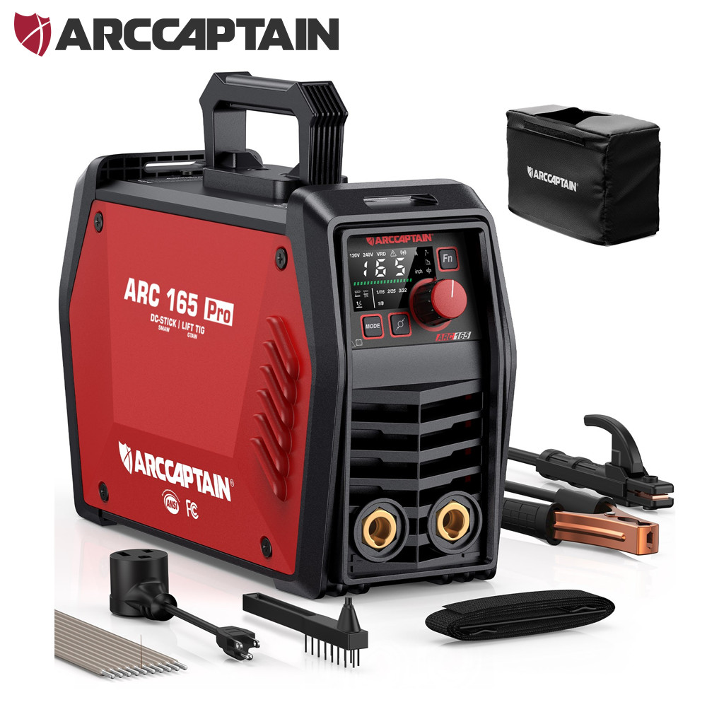 ARCCAPTAIN 165A APP-Controlled Stick & TIG Welder – Digital MCU Dual Voltage
